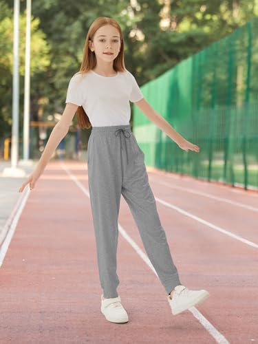 Resinta Girls' Dry-Fit Jogger Sweatpants Lounge Soft Athletic Performance Kids Joggers with Pockets & Drawstring4