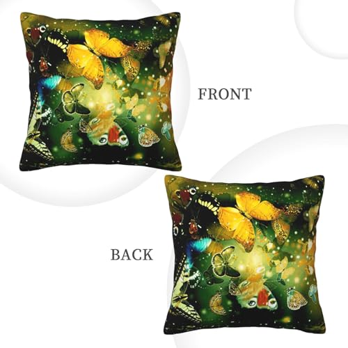 Housse de coussin en velours côtelé texturé de qualité supérieure style papillon - 4