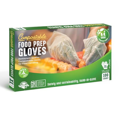 UNNI Compostable Food Prep Gloves for Food Handling