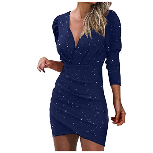 Vestido feminino outono verão franzido lantejoulas envelope plissado formal raave club rave manga lo