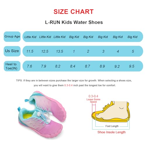 L-RUN Kids Water Shoes Boys Girls Barefoot Water Hiking Shoes Indoor Outdoor Quick Dry Athletic Sneaker Shoes2