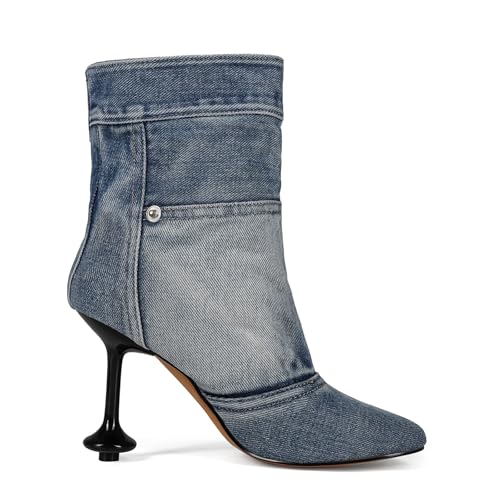 Saint Leia Women's Round Heel Ankle Boots Round Toe Pull-Up Tabs Sexy Dress Boot2