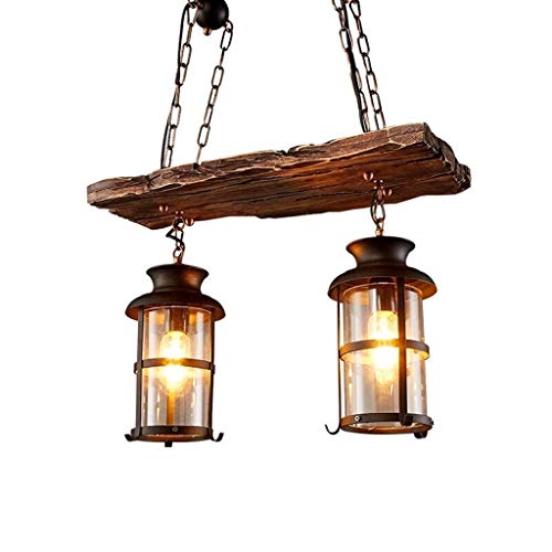 Lustre de navire vintage en bois pour ambiance chaleureuse de café et bar de loisirs