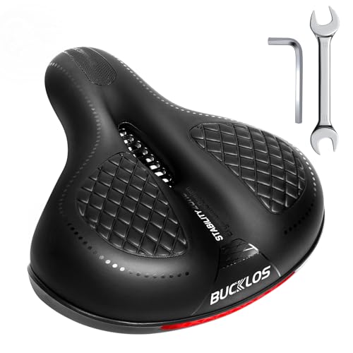 BUCKLOS Comfortable Bike Seat Cushion for Men Women Wide Bicycle