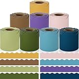 Bulletin Board Borders, 8 Rolls 262.4 Ft Boho Scalloped Bulletin Borders, Colorful Bulletin Board Decorations for Classroom Chalkboard Wall, School Whiteboard Trim DIY, Home, Office, Posters & Party