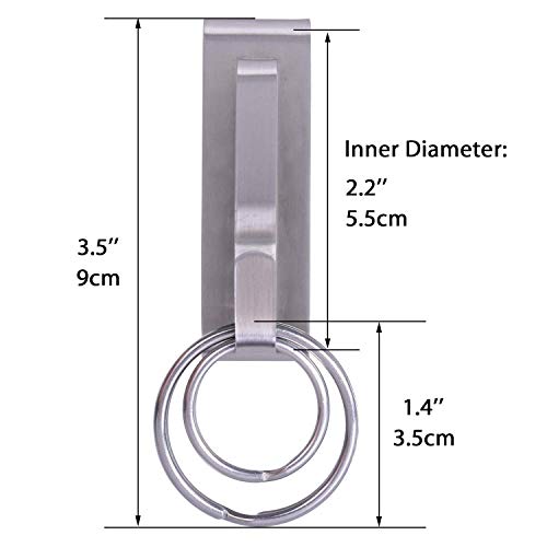 Wisdompro Belt Key Clip, Heavy Duty Stainless Steel Belt Key Holder, Anti-Lost Keychain Holder With 2 Detachable Key Rings For Men #TOP5