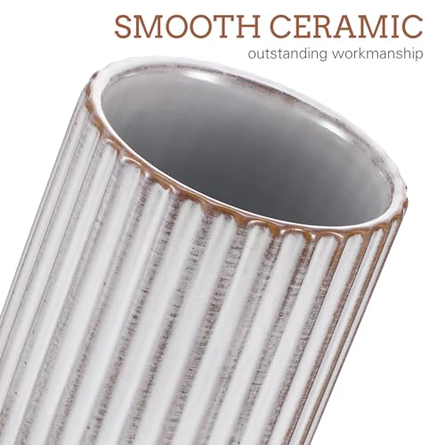 300ml Ceramic Coffee Mug, Japanese Vintage Stripe Milk Cup Without Handle, Retro Porcelain Water Tumbler for Tea Coffee Milk - Image 4