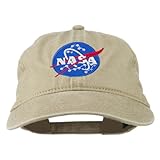 e4Hats.com NASA Insignia Embroidered Pigment Dyed Cap - Khaki OSFM