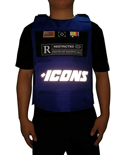 HUDSON Outerwear Men's Icon Reflective Fashion Vest with Adjustable Velcro Straps and Patches, Blue - Thumbnail 7