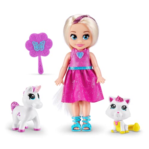Sparkle Girlz 11.5 cm Princess with Pets (Unicorn & Puppy), Collectible Fashion Dolls with Toy Pets, Princess Dolls - Image 2