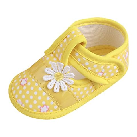 LUCKME Yellow Flower Print Baby Trainers Cover