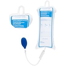 Geiserailie Pressure Infusion Bag 1000ml Iv Pole Infusion Sack with 3-way Stopcock Portable Color-coded Gauge Supplies Equipment for Emergency Use