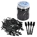 Beauticom Pana Brand Cosmetic Make Up Disposable Plastic 2.5" Spatulas Skin Care Facial Cream Mask Spatula (100 Pieces in a Container) (BLACK)