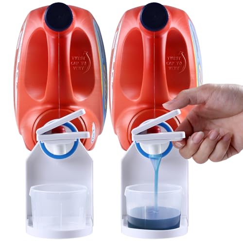 [2 Pack] Laundry Detergent Dispenser Cup Holder & Nozzle Force-Saving