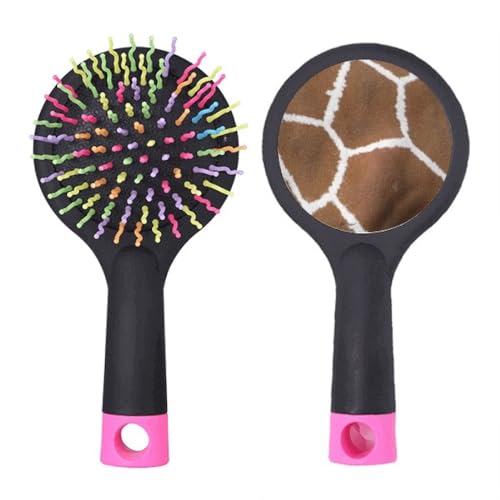Brosse démêlante à coussin d'air anti-nœuds avec motif girafe