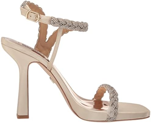 Badgley Mischka Women's Fennel Heeled Sandal, Ivory Satin, 8 | Image 5