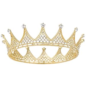 Coucoland Trouwbruid tiara prinses kristal diadeem vintage koningin kroon verjaardagskroon dames feest carnaval kostuum…