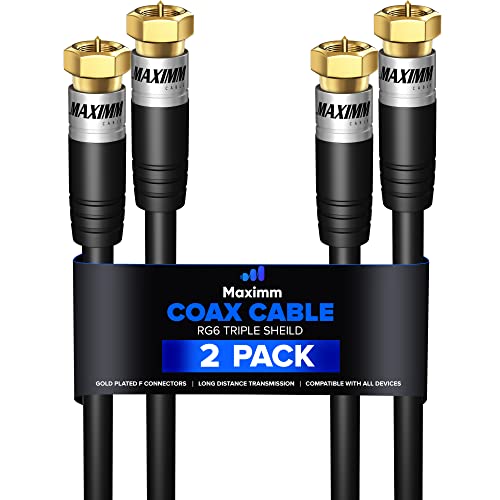 Câble coaxial RG6 noir de 3m avec connecteur F mâle CL3 pour votre décodeur TV