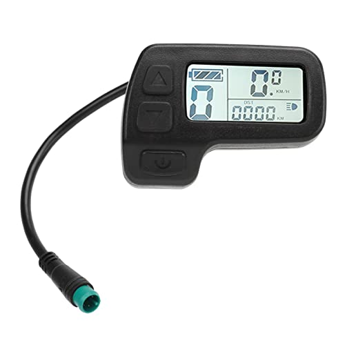 Electric LCD Display Meter, Connector, Data Display for Speed, Gear, Mileage, 24V 36V 48V Universal, Accessory for Electric and Scooter