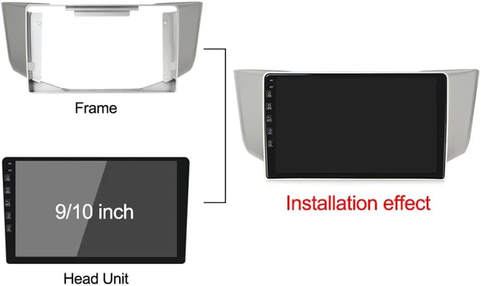 9'' Car Radio Stereo Dash Install Kit Fascia Panel Trim fits for Lexus RX300/330/350/400h 2003-2009 and Toyota Harrier 2003-2012 Installation Aftermarket Stereo Headunit