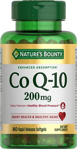 Natures Bounty CoQ10 Supports Heart Health Dietary Supplement 200mg 80 Rapid Release Softgels