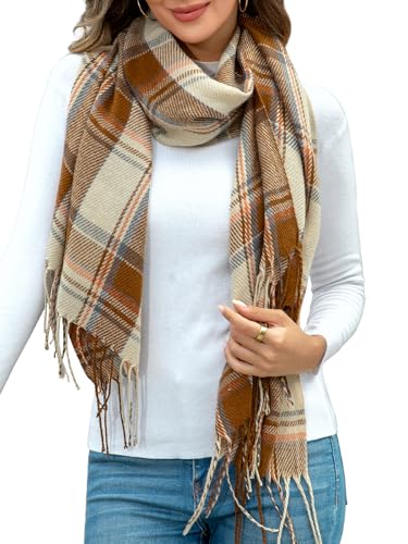 Winter Scarf for Women Warm Tartan Plaid Scarfs Soft Lightweight Long Scarves Fashion Shawl Wraps Elegant Ladies Gifts