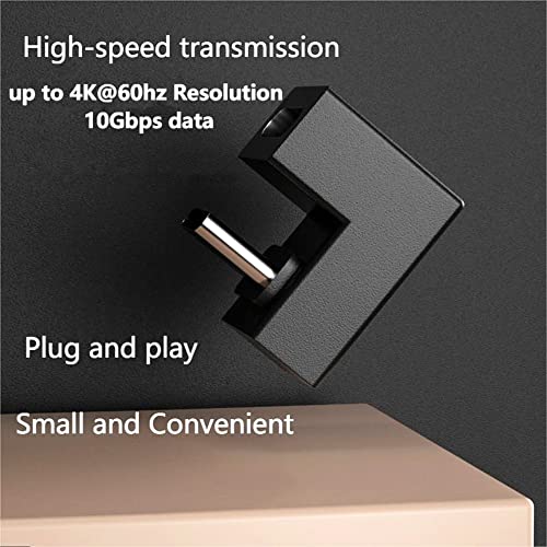 SHANFEILU USB C U-Shape Adapter 180 Degree USB 3.1 Type C Male to Female U-Shape Connector Adapter 4K60Hz 10Gbps for Laptop,Tablet,USB-C Phone - Image 2