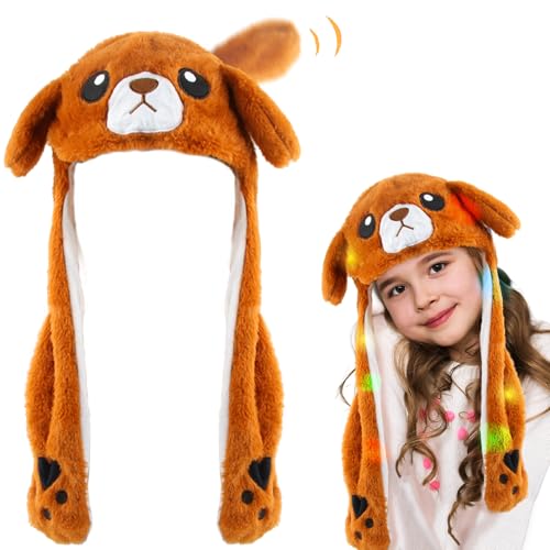 RosyFate Mütze mit Ohren, LED Mütze Kinder, Mütze mit...
