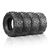 TUFFIOM Set of 4 ATV/UTV All-terrain Tires 25x8-12 Front 25x10-12 Rear, 6 PR, Tubeless