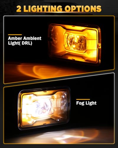 Image of Auxbeam 2026 Upgraded LED Fog Lights Lamps With Amber Ambient DRL, 600% Brighter 5800LM Fog Lights for Ford F150 2015-2020, Bumper Fog Lamps Dot Approved, IP67 Waterproof, Pair, Black