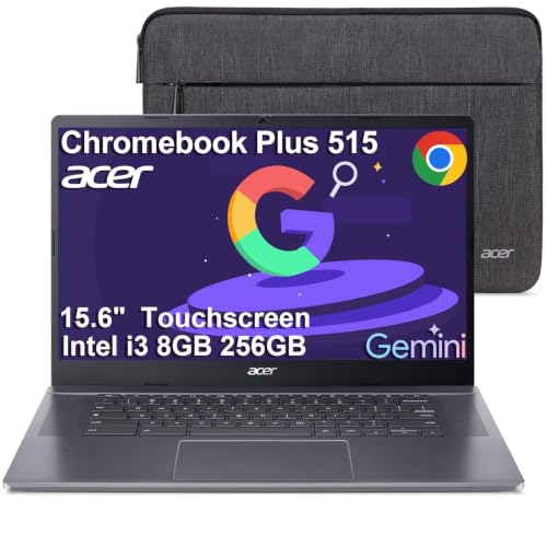 Image of Acer Chromebook Plus 515, 15.6 inch Touchscreen, i3-1305U, 8GB DDR5, 256GB SSD
