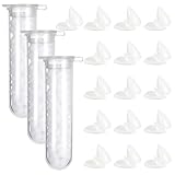 Josojoou 16Pairs Vampire Fangs for Cosplay, 4 Sizes Fake Fangs with 3 Tube Solid Adhesive Fake Vampire Teeth with Tweezers for Halloween Party Cosplay Party Favors White