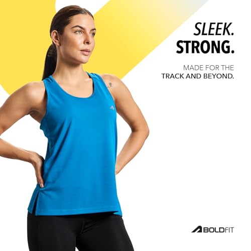 Image of Boldfit Polyster Gym Tank Tops for Women Sleeveless Workout Vest for Women & Girls | Lightweight Activewear for Running, Sports & Gym, Polyester, Regular Fit