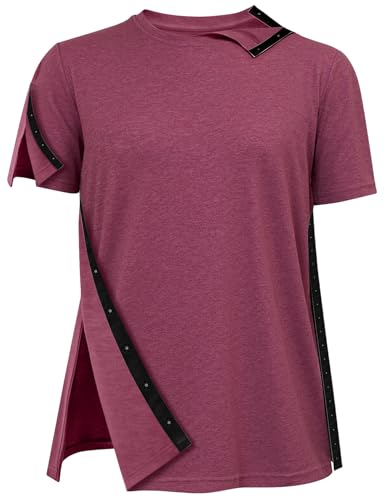 Post Surgery Shirts for Men Women After Shoulder Surgery Shirts -Post Shoulder Surgery Shirts for Men Women (XX-Large, Deep Red-31)