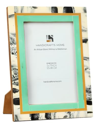 Handicrafts Home Handmade Decorative Resin Inlay Green Picture Frame, 5x7