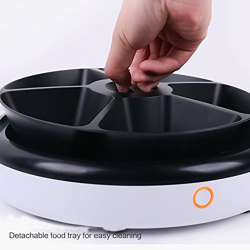 BOSSJOY Automatic Pet Feeder with Voice Reminding, Electronic Food Dispenser 5-Meal for Dogs Cats for Dry &Wet Food - Thumbnail 5