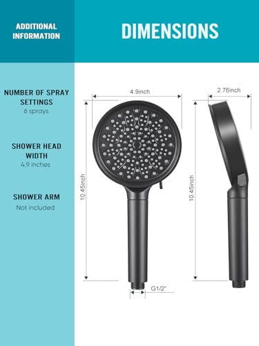 Cobbe KSCD403-3 Filtered Shower Head With Handheld, High Pressure 6 Spray Mode Showerhead With Filters, Water Softener Filters Beads For Hard Water thumb #6