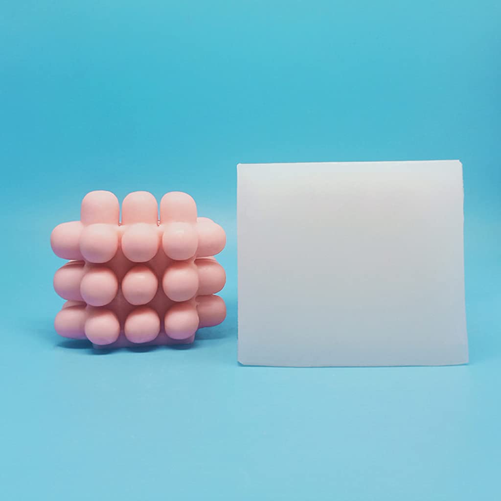 Molde de silicona en forma de cubo 3D para velas hechas a mano, jabón, pastel, caramelo, fondant fundido
