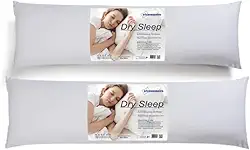 Kit 2 Travesseiros de Corpo Minhocão para Gestantes 1,30x45cm, Antialérgico e Antitranspirante, Ideal para Gravidas, Xuxão, Abraçável, Fibra de Poliéster Siliconizada, Branco - Agarradinho Dry Sleep