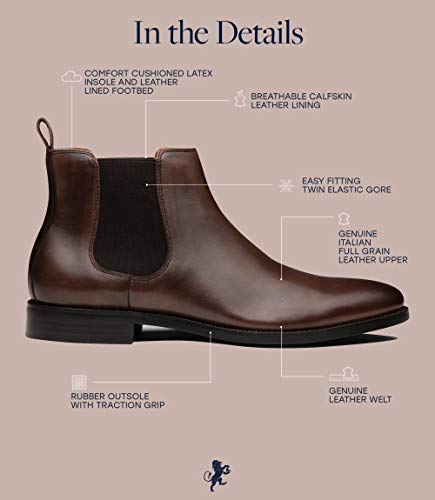 Dunross & Sons Mens Boots. Chelsea Boots Men. Jayden Dress Boots For Men. Comfortable. Mens Gifts, Black Leather #TOP2
