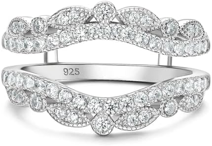 Wuziwen Vintage Wedding Bands for Women Curved Ring Enhancer for ...