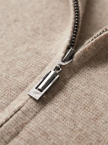 Men's Merino Wool Knit Cardigan Sweater Lapel Long Sleeve Zipper Thick Fall Winter Outerwear3