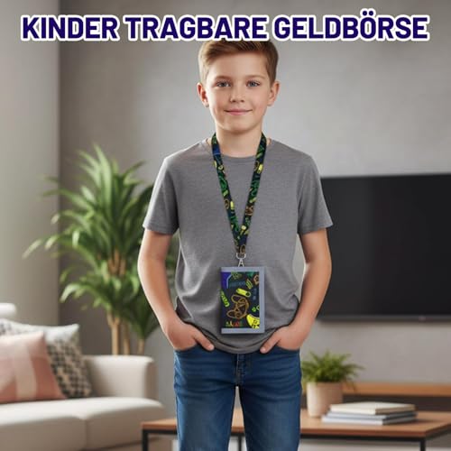 OhebEsx Portemonnaie Jungen, Robuster Geldbeutel Mit Mehreren Fächern, Praktisches Brustbeutel, Sicherheitsverschluss Für Täglich Gebrauch, Kompakt Accessoire Für Aufbewahrung