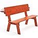 Tavolo da picnic convertibile 2 in 1 per esterni, panca da giardino in legno, per patio, cortile e portico, design versatile mandarino per rilassarsi e cenare immagine