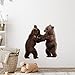 ROFARSO Lifelike Cute Lovely Two Little Bears Animal Wall Stickers Removable Wall Decals Peel and Stick Wall Art Decorations Home Decor for Kid Nursery Baby Bedroom Living Room Playing Room Murals
