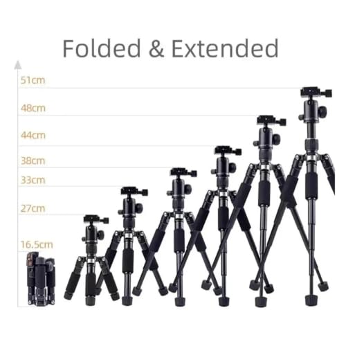 Trípode portátil de viaje plata con rotación fluida de 360 grados 5