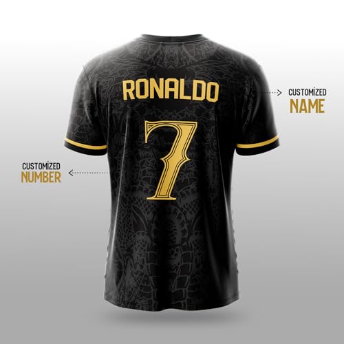 Image of YOURJERSEY Real Dragon Fury Football Jersey | Custom Name & Number | 3 Colors: Red | Black | Green | Sizes 2Y to 4XL | Premium Custom Football & Cricket Jersey | Premium Breathable Fabric