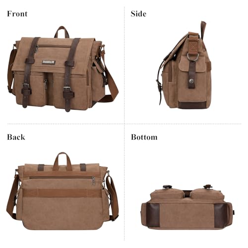 Image of WITZMAN Vintage Canvas Messenger Bag for Men Large Satchel Bags Crossbody Shoulder Fit 17 inch Laptop