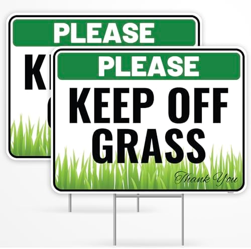 Amazon.com : Please Keep Off The Grass Aluminum Yard Sign 10x14 : Patio ...