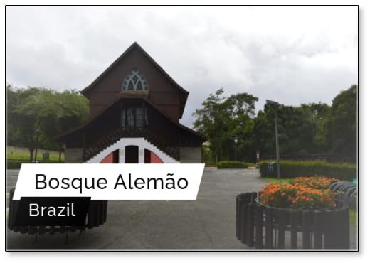 Casa Da Bruxa - Imán para nevera con texto 'No Bosque Alemão Em Curitiba'
